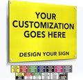 Custom Metal Signs, Personalized Aluminum, Customized Safety, Business Signs, Waterproof Outdoor, White Aluminum (Yellow, 24x18 In)