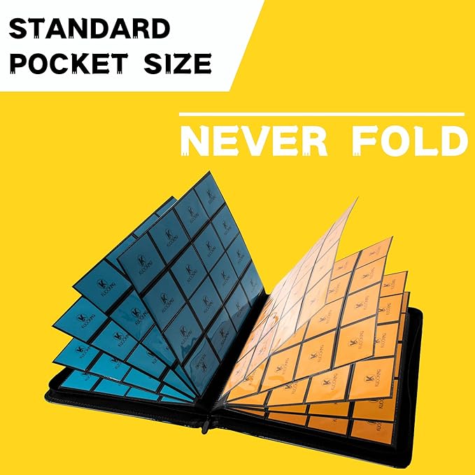 1600+ Pockets Trading Card Binder, 16-Pocket Card Ablum Compatible with MTG,Sports Cards & Other Standard Size Trading Card (BLACK)