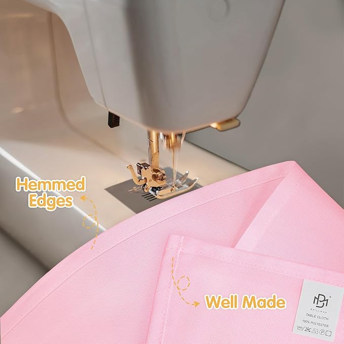 BRILLMAX 8 Pack Pink Tablecloths for 8 Foot Rectangle Tables 60 x 126 Inch - 8ft Rectangular Bulk Linen Polyester Fabric Washable Cloth Cover for Wedding Reception Banquet Birthday Party
