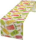 Ce Cream Table Runner, Cold Fruity Popsicles Summer Sweet Seasonal Dinner Runner for Party Holiday Home Kitchen Dining Table Decor 13"x120"