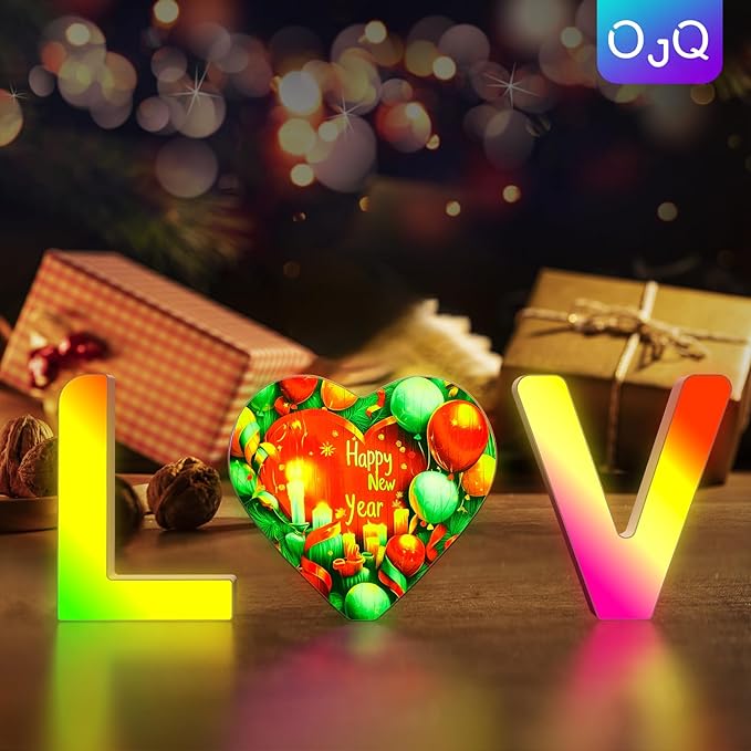 OJQ Light Up Letters LED Letter - Bedroom Lighted Colorful Alphabet Letter Music Sync Color Change - Christmas Birthday Gifts for Girl - Teen Girls Room Decor Gifts Party Home Wall Bedroom Decor