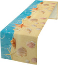 Sea Turtle Table Runner Marine Life Starfish Nautical Blue Green Ocean Theme Kitchen Table Decorations for Indoor Outdoor Home Party Decorations 13 * 120 Inch