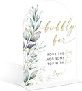 Acrylic Wedding Signs, Greenery Theme Bubbly Bar Sign, Wedding Reception Signage, Bridal Shower Table Decor with Stand, Engagement, Anniversary, Newlywed Events and Parties Supplies, 04