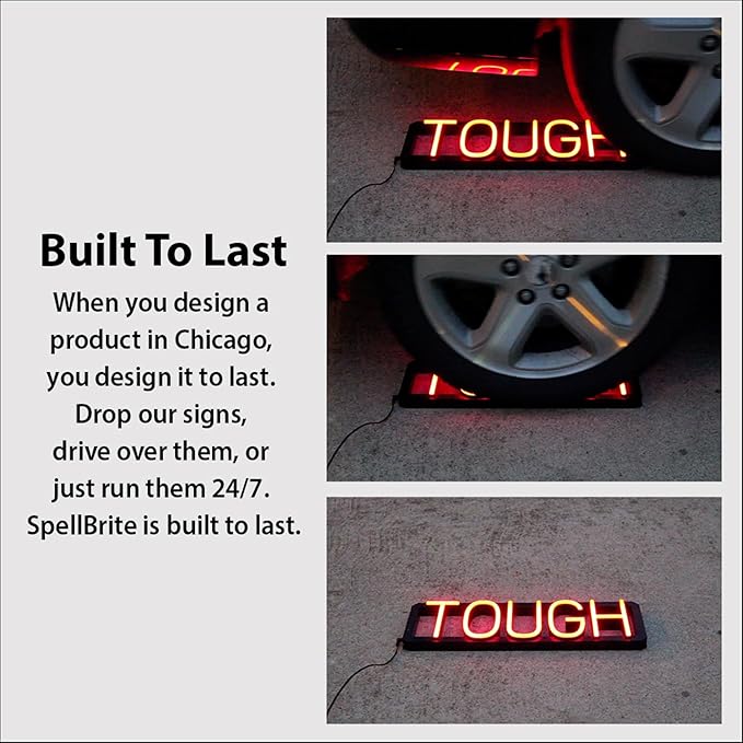 SpellBrite BEER Sign | Beer-Related Sign with Neon Look, Red LED Light Source | 15.7" x 6.3"