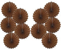 Brown Party Decorations,Brown Wedding Decorations for Party Events Accessories,Brown Birthday Decorations,Boho Party Decoration,Fall Decorations 8in Hanging Paper Fans 30 Color DIY Set(Brown)