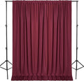 DWCN 10x10 FT Burgundy Backdrop Curtains for Parties, Photography Backdrop Drapes with Rod Pockets for Wedding Decorations Stage Birthday Family Gatherings, 2 Panels 5ft x 10ft