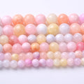 Colorful Rice Topaz Stone Beads Gemstone Round Crystal Energy Jade Beads Stone Beads for Jewelry Making DIY Bracelet Necklace Jewelry Making 1 Strand 15.5inch 45PCS 8MM