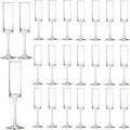 24 Pieces Clear Champagne Flutes 6 OZ Straight Sided Wine Glasses Champagne Long Stem Drinking Colored Glasses,Set of 24 Hand Blown Champagne Flutes Goblets for Wedding Cocktail Cups,Cava, Prosecco