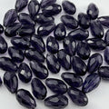130pcs 6x8mm Teardrop Crystal Glass Beads for Jewelry Making, Faceted Vertical Hole Teardrop Glass Spacer Beads for Wind Chimes Bracelet Earring Necklace DIY Craft(Violet)