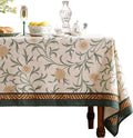 patdrea Designer Floral Linen Table Cloth for Sqaure Table,Vintage French Tablecloth,Small Colorful Decoration Cover for Kitchen Dining,Christmas,Party,Thanksgiving,67"x67"-Littledaisy
