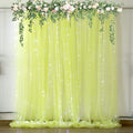 Yellow Sheer Tulle Backdrop Curtains with Lights String for Birthday Party Photoshoot 2 Panels 5×10ft Yellow Backdrop Curtains for Baby Shower Wedding Background Decorations