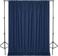 DWCN 10x8 FT Navy Blue Backdrop Curtains for Parties, Photography Backdrop Drapes with Rod Pockets for Wedding Decorations Stage Birthday Family Gatherings, 2 Panels 5ft x 8ft