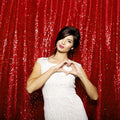 JYFLZQ Red Sequin Backdrop Curtains 6ft x 8ft 1 Panel Glitter Photo Booth Backdrops Sparkly Photography Background Drapes for Parties Wedding Bridal Showers