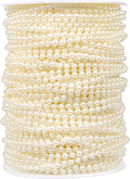 [177Feet] Pearl Beads Garland, 4MM 59 Yards Faux Pearl Beads String Roll Bulk for DIY Craft Wedding Party Christmas Tree Decoration