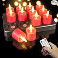 HL Rechargeable Waterproof Tea Lights,100H+ Highly Bright Led Flameless Candles,Magnetic Charging Battery Candles with Remote,Electric Votive Candles for Home Halloween Christmas Decorative-12pcs