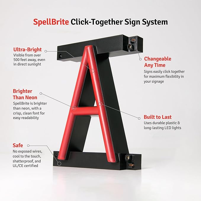 SpellBrite COLD ONES Sign | Beer-Related Sign with Neon Look, Red LED Light Source | 33.5" x 6.3"
