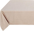 Fitable Linen Textured Tablecloth Washable Fabric Rectangle Table Cloth for 8 Foot Tables, Holiday Table Cover for Kitchen Dining, Party, Farmhouse (Beige, 54 x 108 Inch)