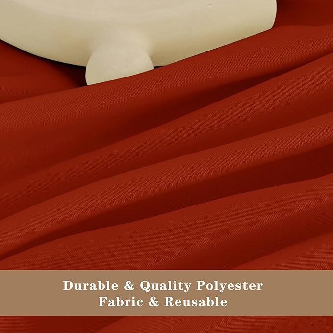 Fitable 6 Pack Rust Round Tablecloths - 108 Inches in Diameter - Stain Resistant and Washable Fall Table Clothes, Polyester Fabric Table Covers for Wedding, Party, Banquet, Formal Events