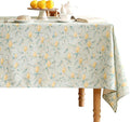 patdrea Designer Linen Green Small Tablecloth for Rectangle Table,Vintage Breathable Yellow Fruits Pattern Table Cloth,Decoration Cover for Kitchen Dining,Christmas,Thanksgiving,55"x71"-Ania a