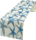 Starfish Plaid Table Flag Green Plaid and Marine Life Starfish Kitchen Table Flag Suitable for Birthday Party Restaurant Decoration Outdoor Picnic 13 * 108 Inch