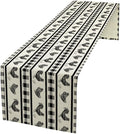 Rooster Table Runner,Farmhouse Animal Vintage Chicken Black White Plaid Check Tablecloth Burlap for Hotel Indoors Outdoor Dining Room Kitchen Home Decor,W13X L90 in