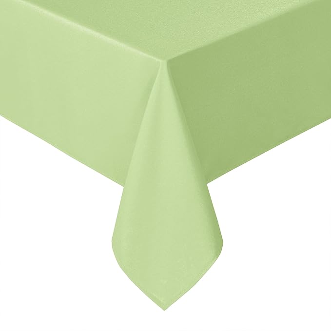 Hiasan Light Sage Tablecloth for Rectangle Tables - Waterproof and Spillproof Washable Fabric Table Cloth for Dining Room Kitchen Party, 60 x 102 Inch