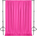 DWCN 10x10 FT Fuchsia Backdrop Curtains for Parties, Photography Backdrop Drapes with Rod Pockets for Wedding Decorations Stage Birthday Family Gatherings, 2 Panels 5ft x 10ft