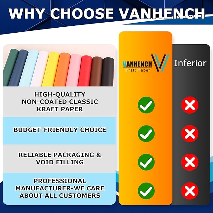 Vanhench 17.8"x 1500" (125') Orange Wrapping Paper, Orange Solid Color Art Kraft Craft Paper Roll for Wedding Birthday Floral Bouquet Mother's Day Gifts Wrapping, and Poster Bulletin Board for Women