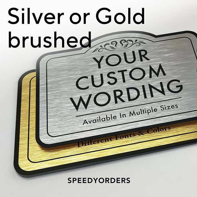 Custom Decorative Metal Signs, Personalized Aluminum Driveway Sign, Waterproof Made In USA - Metallic Silver 10x7 In