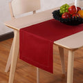 Red Table Runner 72 Inch – Cotton Linen Hemstitch Farmhouse Table Runner 14x72 – Washable Fabric for Dining, Fall, Halloween, Thanksgiving, Spring, Summer, Wedding, Everyday Décor – Serena