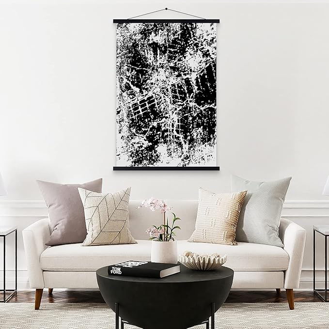 38x26 38x28 38x23 Poster Frame, Magnetic Light Wood Wooden Frame Hanger for Photo Picutre Canvas Artwork Art Print Wall Hanging (1 Pack, 38", Black)