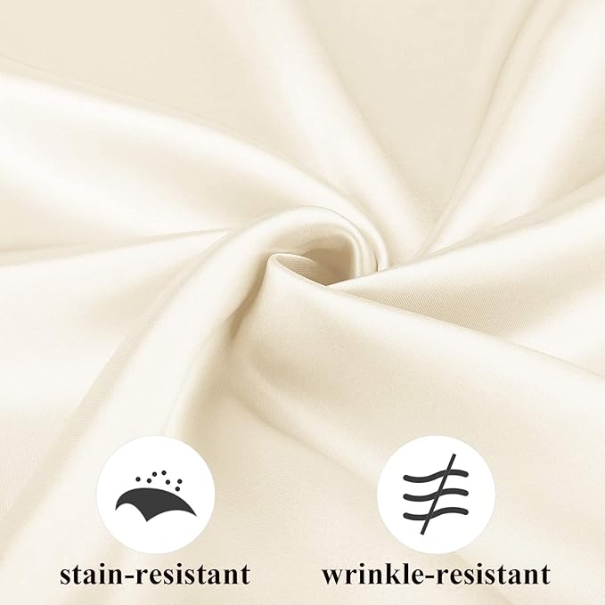 Aneco 24 Pieces Satin Napkin Square 20 x 20 Inches Dinner Napkins Weddings Party Napkin Soft Table Napkins for Romantic Weddings Party Dinner Decoration (Ivory)