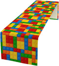Building Blocks Table Runner Funny Celebration Party Birthday Party for Kids Teens Table Runner for Kitchen Picnic Home LivingRoom 13x70 Inch