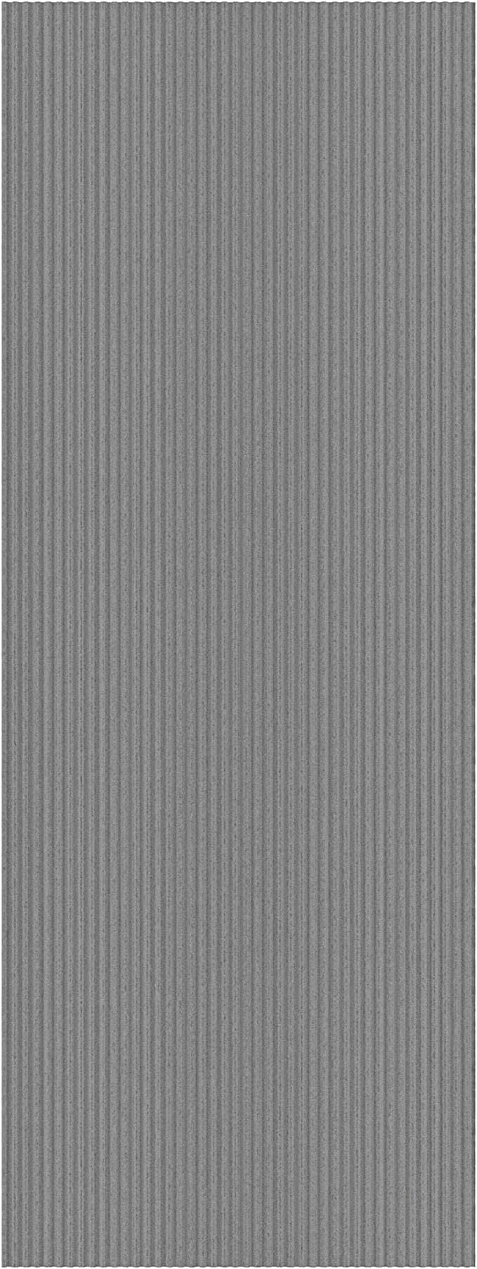 Ottomanson 2' x 22' Hallway Runner with Scraper Pile Extra Durable Non-Slip Rug Mat for Indoor & Outdoor Use - Ideal for Kitchen, Entryway, Patio & Garage - High-Traffic Carpet, Gray
