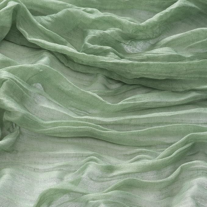 MLMW 2 Pack Sage Green Table Runner Cheesecloth Boho Gauze Rustic Cheese Cloth Table Runner 160 inch Sheer 13.3ft for Wedding Party Baby Bridal Shower Birthday