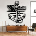 lunwall Metal Anchor Wall Decor, Anchor Metal Sign, Metal Anchor Decor, Anchor Metal Wall Art, Metal Nautical Wall Decor, Metal Wall Decor Coastal, Anchor Wall Decor (black, 35L x 32W / 90 x 81 cm)