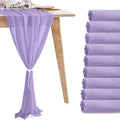 10 Pack 10ft Light Purple Chiffon Table Runners Wedding Table Runner Sheer Romantic Tulle Table Runner for Christmas Wedding Bridal Tea Party Baby Shower Birthday Party Table Decorations(120 x 12 in)