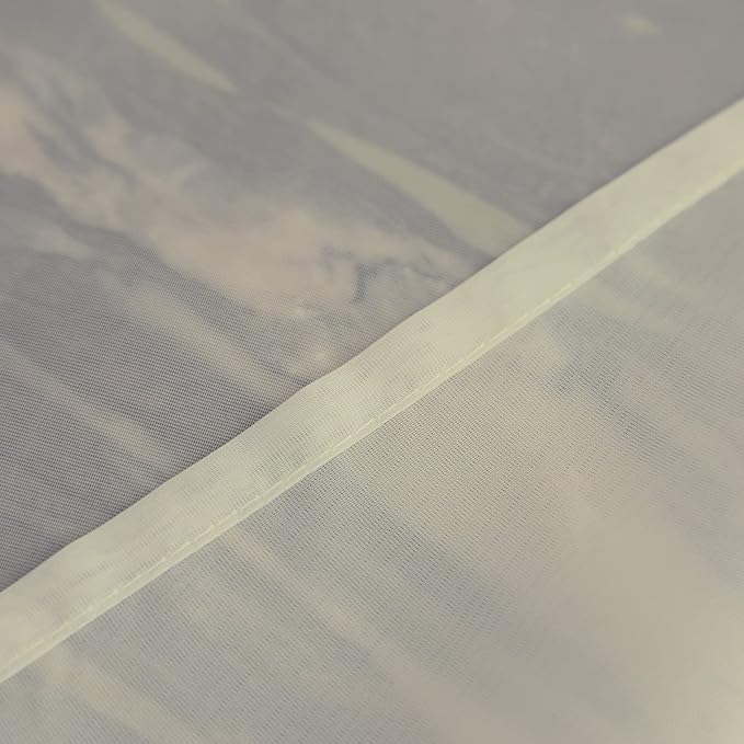 Window Beige Sheer Curtains 108 Inches Long 2 Panels Sheer Curtain Basic Rod Pocket Panel for Bedroom Children Living Room Yard Kitchen (Beige, 52" W x 108" L | 2 pcs)