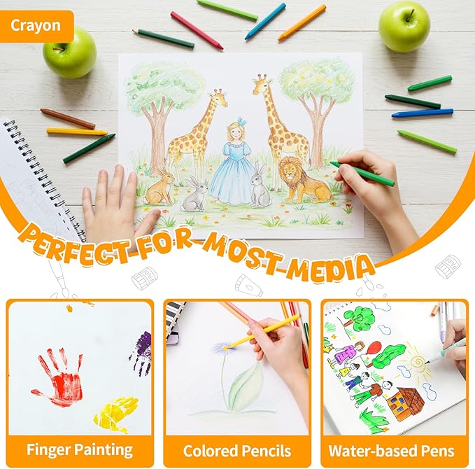 Umriox Drawing Pad for Kids, 6" x 9" Sketch Book, 2-Pack Sketch Pad (80 Sheets Each), 110gsm Acid-Free Drawing Paper, Glue-Bound Art Sketchbook for Kids' Classroom, Travel & School Art Supplies