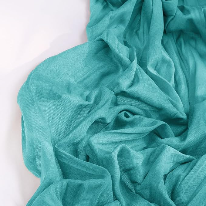 Teal Green Cheesecloth Table Runner Fall Table Runner Boho Gauze 120 Inches Turquoise Cheese Cloth Fall Table Decorations for Thanksgiving Wedding Bridal Baby Shower Tea Party Decor