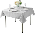 Cupuamon Square Tablecloth 70x70 inch Washable Polyester Fabric Table Cloth for Wedding Party Dining Banquet Decoration（70x70,Silver）