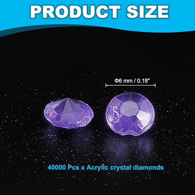 PATIKIL 4000 Pcs Wedding Table Scatter Confetti Crystals 6 mm Acrylic Diamonds Vase Fillers Gems for Table Centerpiece Decorations Party Vase Beads, Blue/Purple