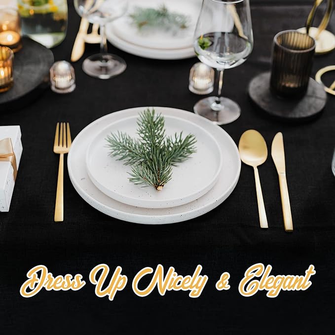 BRILLMAX 6 Pack Black Tablecloths for 6 Foot Rectangle Tables 90 x 132 Inch - 6ft Rectangular Bulk Linen Polyester Fabric Washable Cloth Cover for Wedding Reception Banquet Birthday Party