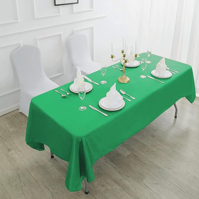 Rectangle Tablecloth 60x102 inch Washable Polyester Fabric Table Cloth for Wedding Party Dining Banquet Decoration（60x102, Emerald）