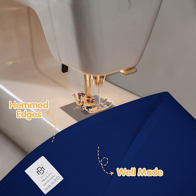 BRILLMAX 6 Pack Navy Blue Round Tablecloths 108 Inch - Circle Bulk Linen Polyester Fabric Washable Table Cloth Cover for Wedding Reception Banquet Birthday Party Buffet Restaurant