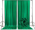 10ft x 10ft Deep Green Backdrop Curtains for Parties, Fabric Satin Background Curtain with Rod Pockets for Weddings, Birthday, Baby Shower, Photography, Graduation Party Backdrop Drapes, 2 Panels