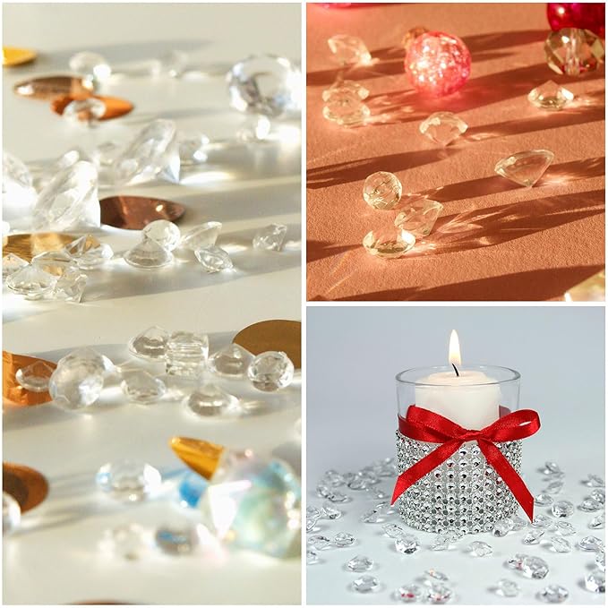 PATIKIL 14000Pcs Wedding Table Scatter Confetti Crystals 3mm Acrylic Diamonds Vase Fillers Gems for Table Centerpiece Decorations Bridal Shower Party, Olive Green AB