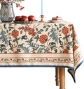 patdrea Designer Vintage Linen Long Tablecloth for Rectangle Table,French Soft Durable Floral Tablecloths,Colorful Table Cover for Kitchen Dining,Parties,Christmas,Thanksgiving,63"x102"-Puno
