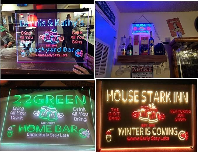 ADVPRO Personalized Your Name Custom Home Bar Beer Established Year Dual Color LED Neon Sign Blue & Red 16 x 12 Inches st6s43-p1-tm-br