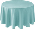 Biscaynebay Round Tablecloth 90 Inch-Auqa Blue Outdoor Fabric Table Cover-Small Circle Folding Table Cloths Linen Water Resistant for Kitchen Dining Picnic Patio Outdoor Party Restaurant Tables